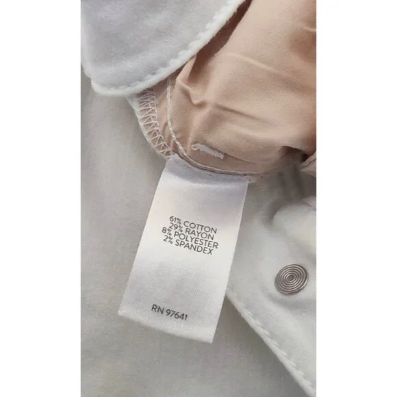 J.Jill Denim Womens Size 12R High-Rise White Wide-Leg Cotton Blend Trouser Pants - Picture 6 of 11